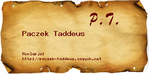 Paczek Taddeus névjegykártya