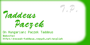 taddeus paczek business card